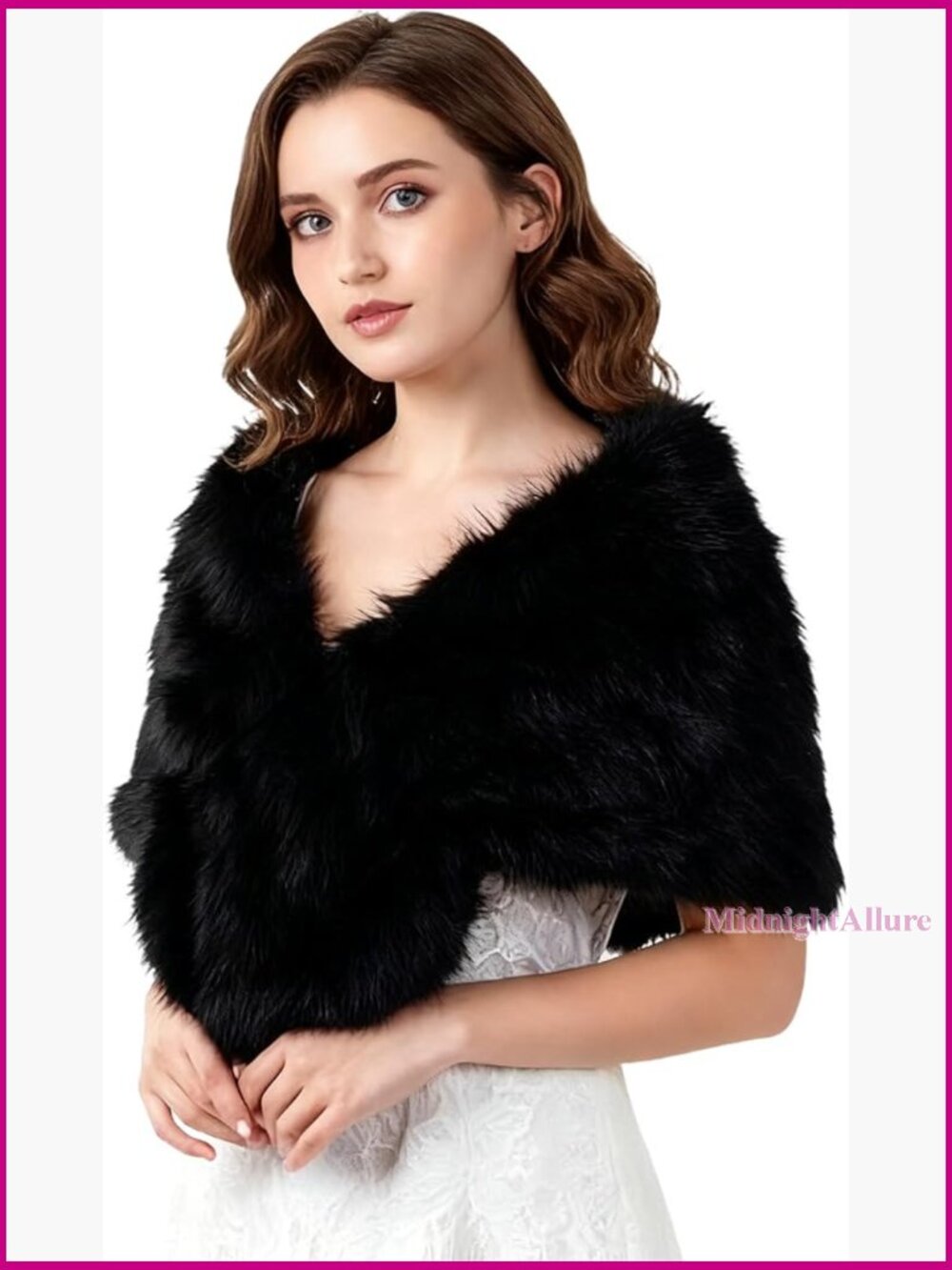 Faux Fur Collar Scarf Wrap Shawl Stole Winter Warm Accessory 57x14 Inches